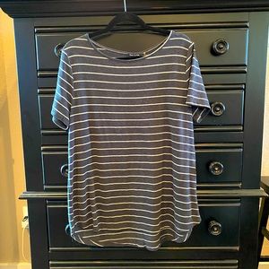 Pink Clover Blue Stripes Short Sleeve Top